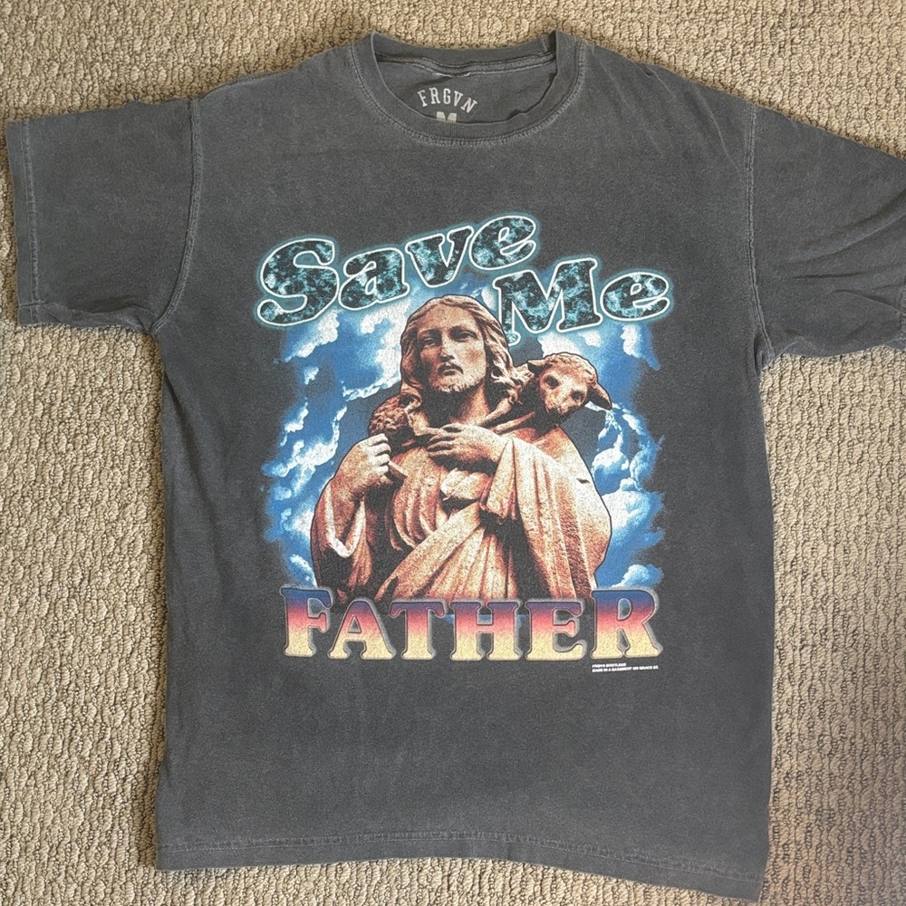 FRGVN Edgy Charcoal Graphic T-Shirt